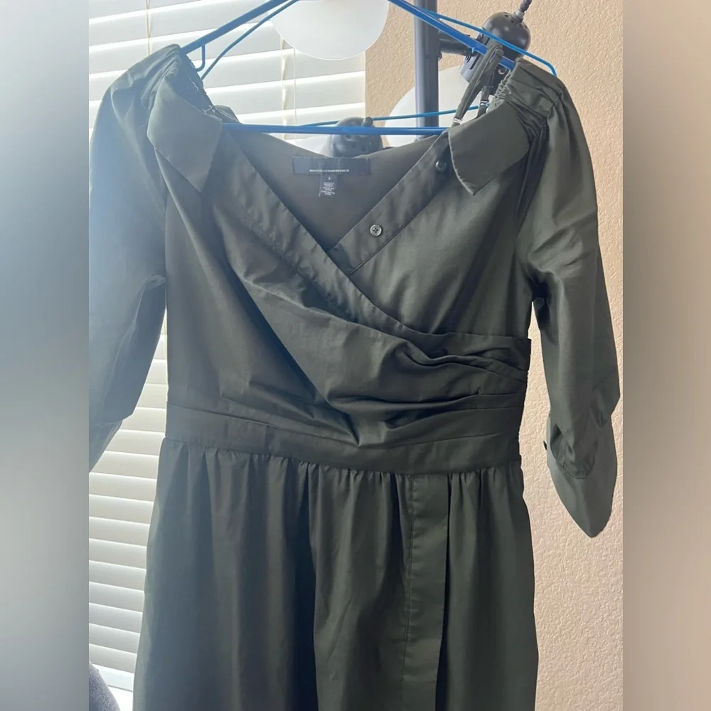WHBM Open Neck Poplin Midi Dress size 4 - Picture 6 of 8